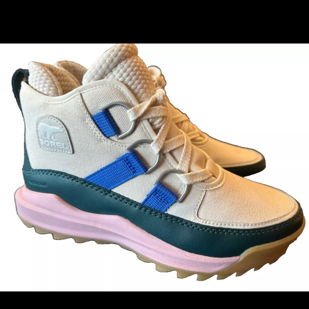 Sorel Ona RMX Chukka Women's Waterproof Boots, Natural/Midnight Teal SZ 9.5